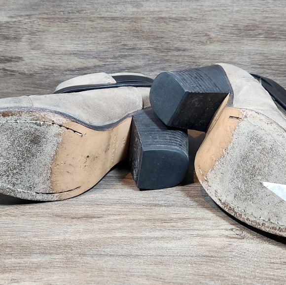 Rag & Bone Harrow Suede Leather Distressed Heeled Booties Ankle Boots Sz 38.5/ 8 - Picture 9 of 12